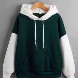 Women Colourblock Hoodie with Kangaroo Pocket