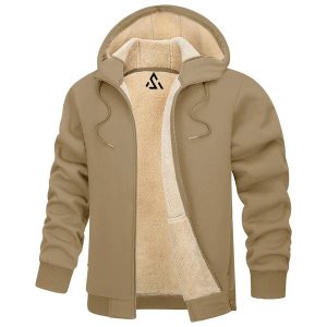 Men’s Fleece Hoodie Jacket Windproof Winter Coats