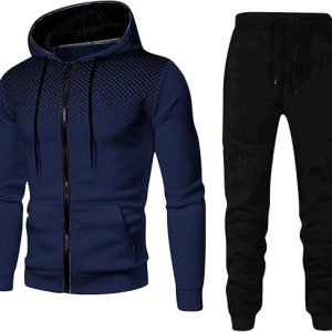 Men’s Tracksuits 2 Piece Matching Outfits Casual Long Sleeve Hoodie Sweatshirts and Jogger Sweatpants Sweatsuits Set for Men