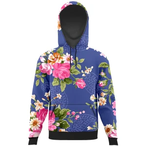 Pink Flowers All Over Printed Hoodie