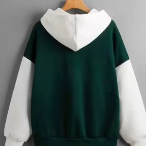 Women Colourblock Hoodie with Kangaroo Pocket